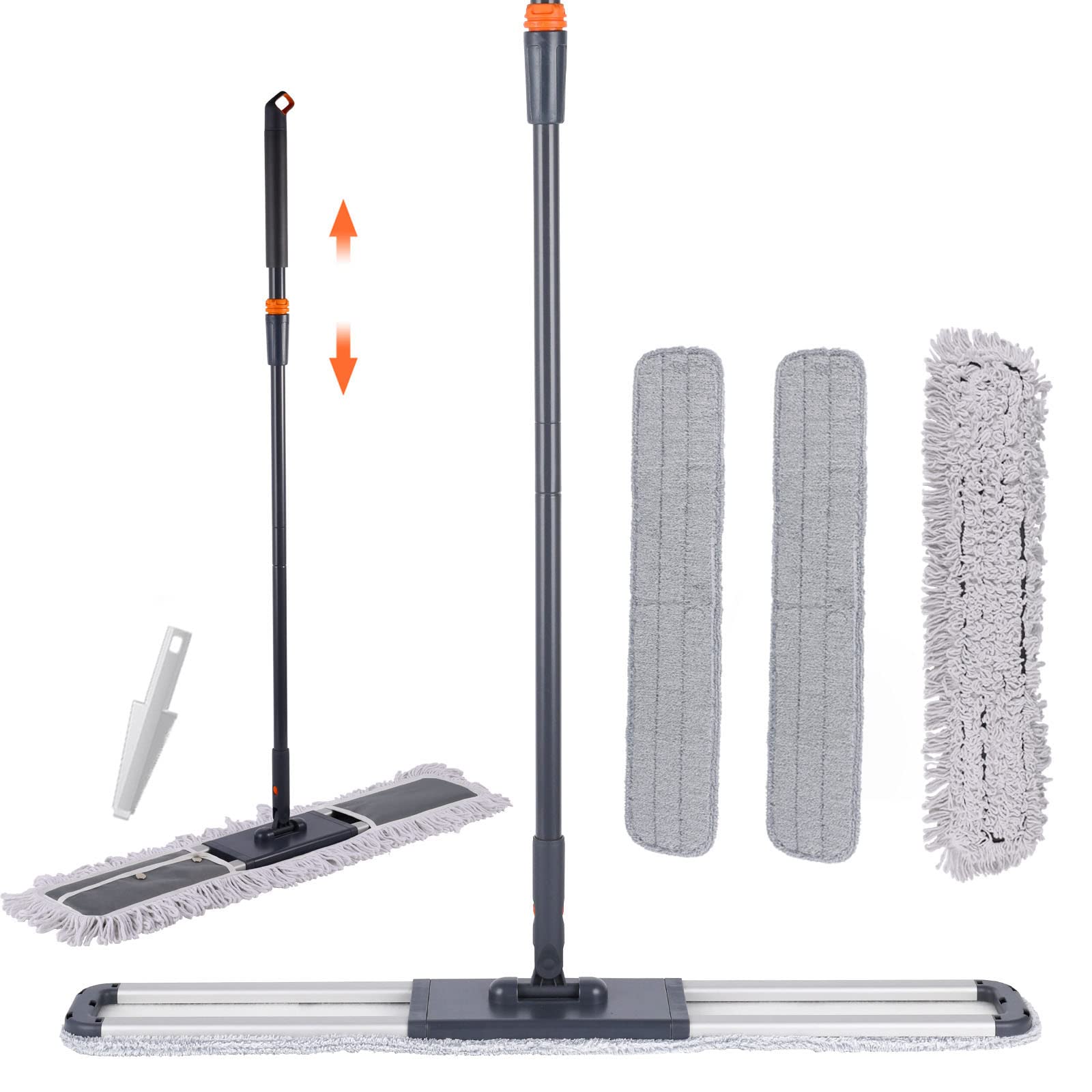 36" Large Wrestling mat mop Commercial Dust Mops for Floor Cleaning Push mop with Adjustable Handle for Company Hotel Household Cleaning Supplies - Medaid International