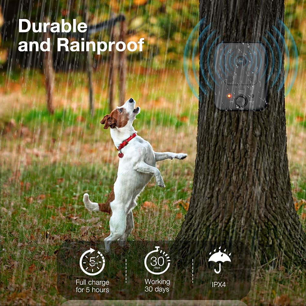 Anti Barking Device for Dogs, 3 Adjustable Frequency Modes, Ultrasonic Dog Barking Silencer, Rechargeable Sonic Barking Deterrent, Suitable for All Kinds of Dogs, for Indoor & Outdoor Use - Medaid International