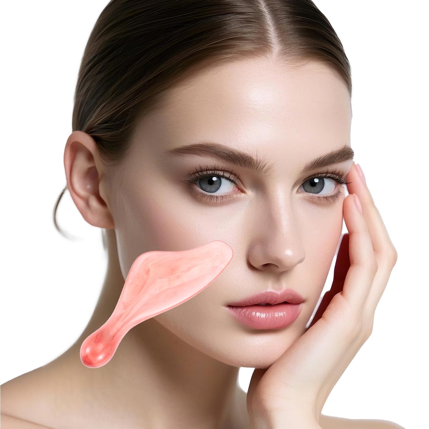 YBEATY Body Gua Sha Tool Cellulite Scraping Sculpting Guasha Tools Natural Resin Lymphatic Drainage Massager Tool for Face Back Neck Legs Man Women Birthday Festival (Pink) - Medaid International