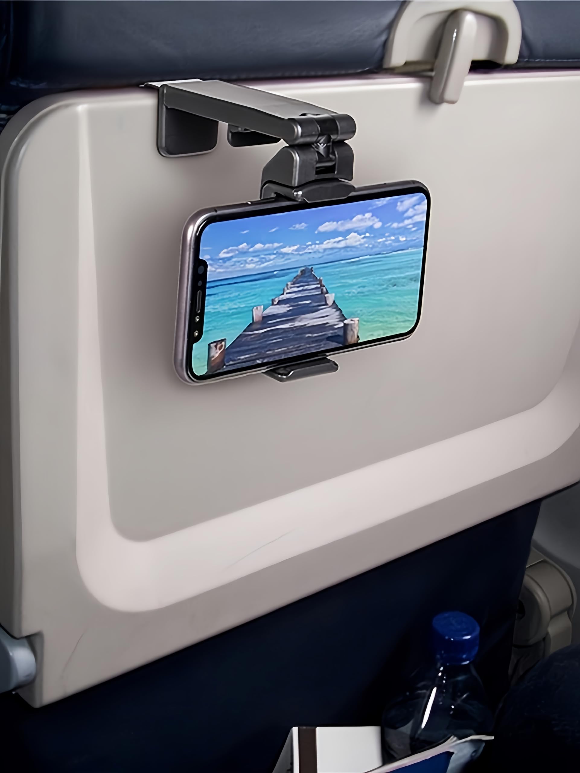 Airplane Phone Holder, Portable Travel Stand Desk Flight Foldable Adjustable Rotatable Selfie Holding Train Seat Stand, Seat Bracket - Medaid International