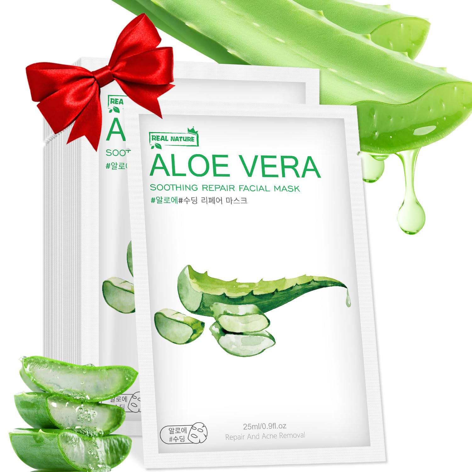 Aloe Vera Face Mask,Hydrating Face Masks Skincare For Dry, Oily,Sensitive Skin,Aloe Facial Skincare Sheet For Moisturizing, Soothing, Calming, Sun Care,Acne, Facial Masks for Women Skin Care 10-Pack - Medaid International