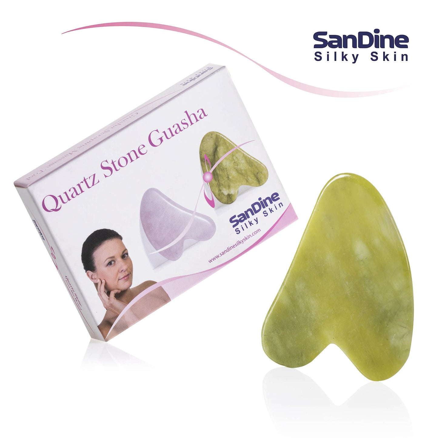 Guasha Scraping Massage Tool – Jade Gua Sha Board - Traditional Scraper Tool for Anti-Aging - Natural Stone Aventurine Guasha - for Silky Smooth and Beautiful Skin - by Sandine - Medaid International