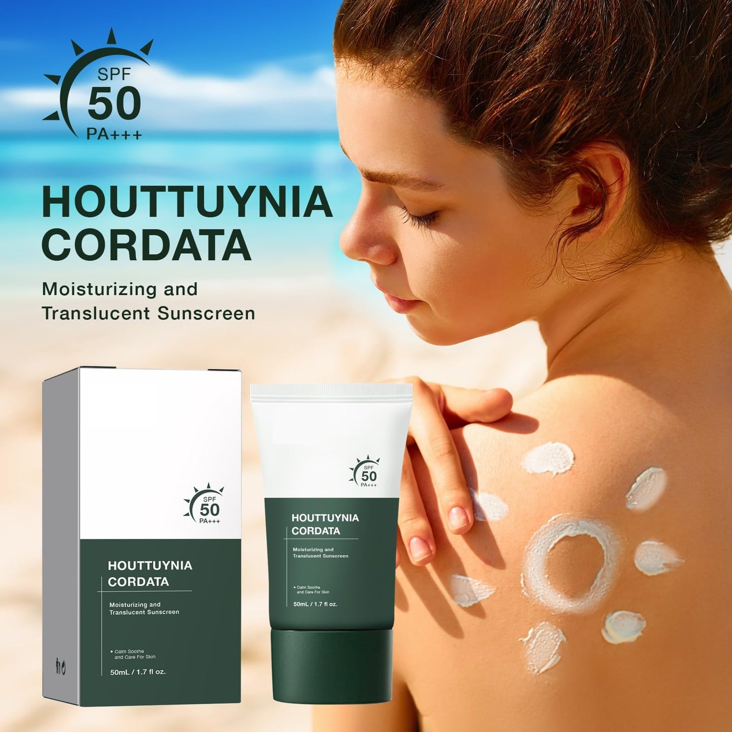 Silky Moisture Sunscreen, Moisture Daily Sunscreen, Korean SPF 50+ PA++++ Clear Filter Sun Essence, No White Cast, Hydrating, Moisturizing, Cools Down, Light Finish - Medaid International