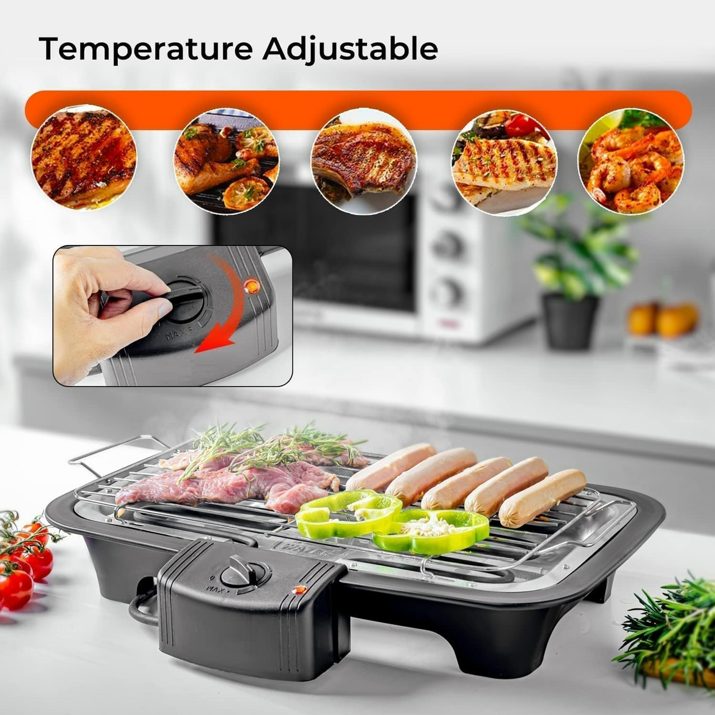 RAF Electric Barbecue Grill R5301 - 2000W Indoor/Outdoor Grill Machine - Medaid International
