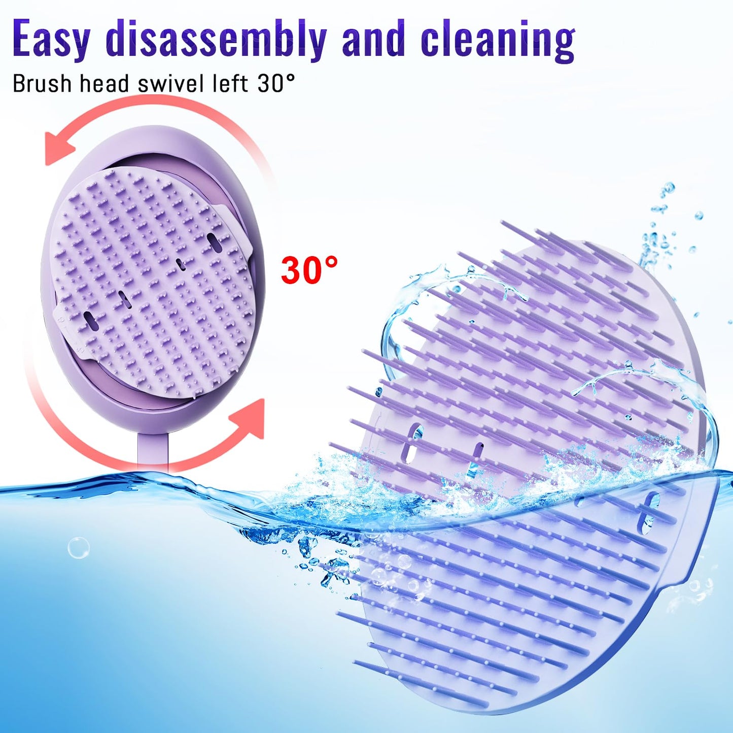DYUHOOAO Scalp Massager Hair Growth Brush - Electric Head Massager Relax Scalp Stress - Unique Birthday Gifts for Women - Sonic Vibration Comb for Stimulating Follicles - Purple - Medaid International
