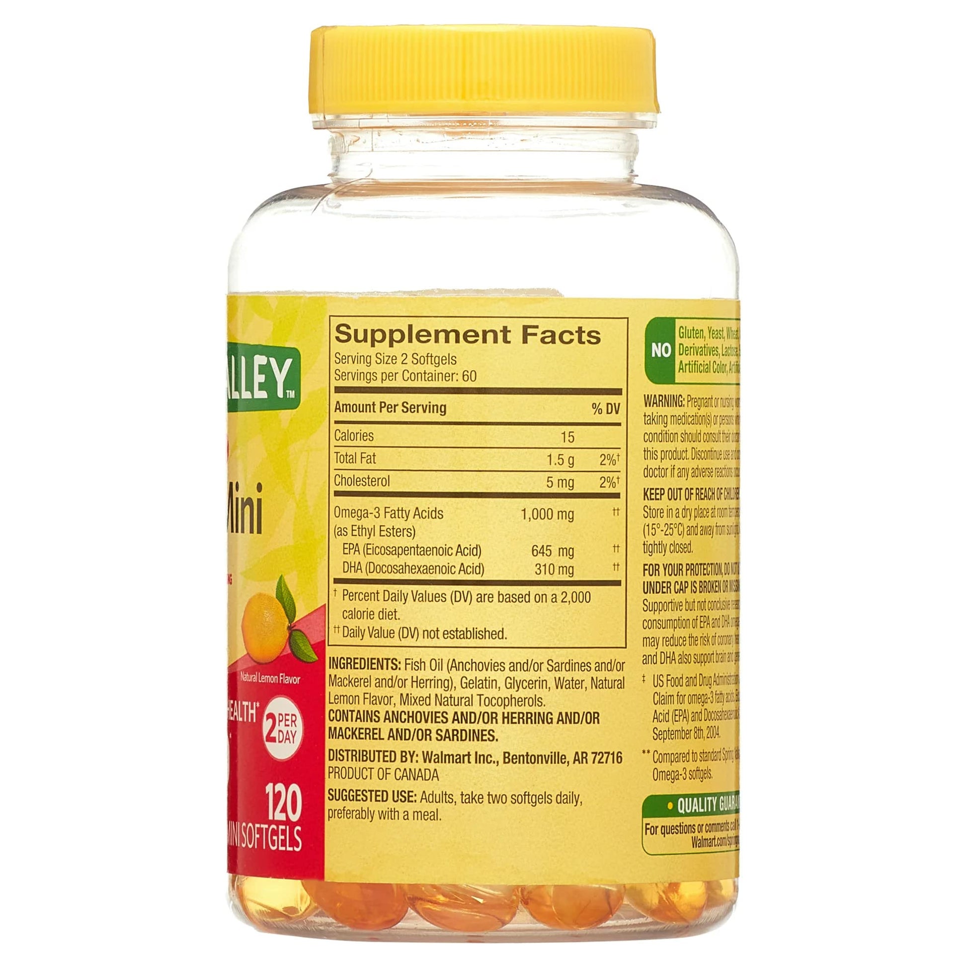 Spring Valley Omega-3 Mini from Fish Oil 1000 mg, 120 Count, Dietary Supplement, Omega 3 Mini Softgels Bundle with Luall's 45 Diabetes Decoded - Medaid International