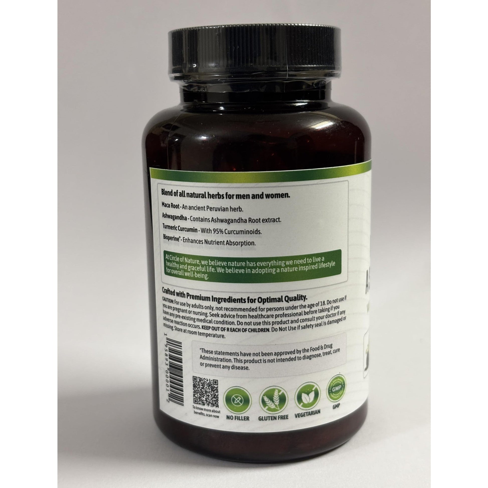 Maca Root, Ashwagandha Root Extract, Capsules for Men & Women with Turmeric Curcumin and Bioperine 120 Capsules Made in USA - Medaid International
