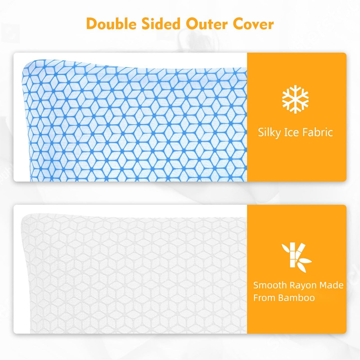 Love Attitude Shredded Memory Foam Pillows King Size Set of 2, Cooling Pillow Firm and Soft Adjustable for Side Back Stomach Sleepers - Medaid International