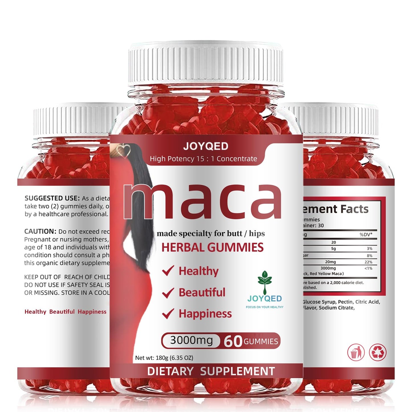 1 Bottle Maca Root Gummies 3000mg for Women with Black Maca, Fenugreek, Magnesium for Natural Energy, Mood & Immune Support Hormone Balance Herbal Supplements-Berry Flavor, 60 Gummies, 30-Day Serving - Medaid International