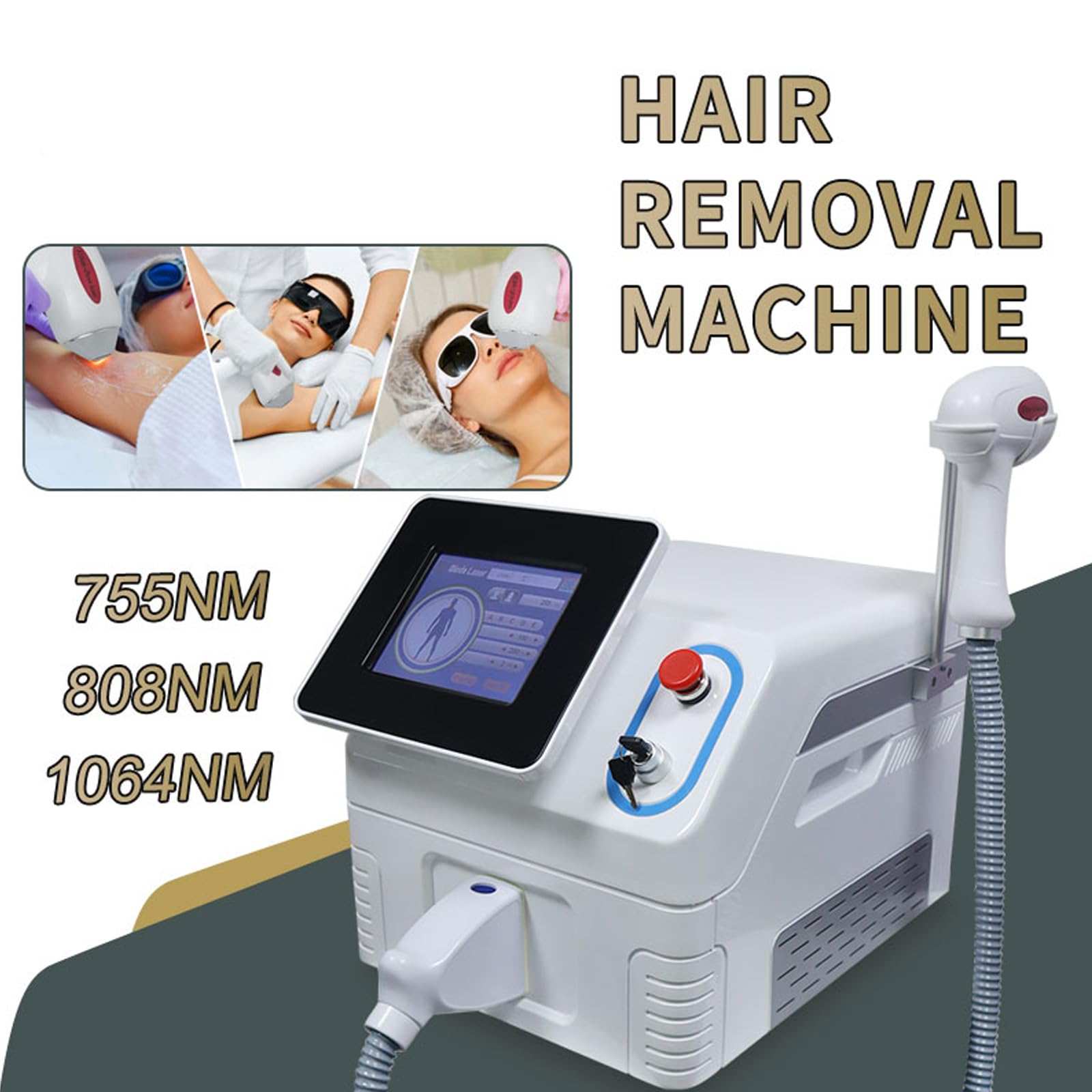 Keicnkj Diode Laser Hair Removal Machine Professional Ice-point Hair Removal Device Salon Beauty Skin Care Device for Body and Facial - Medaid International