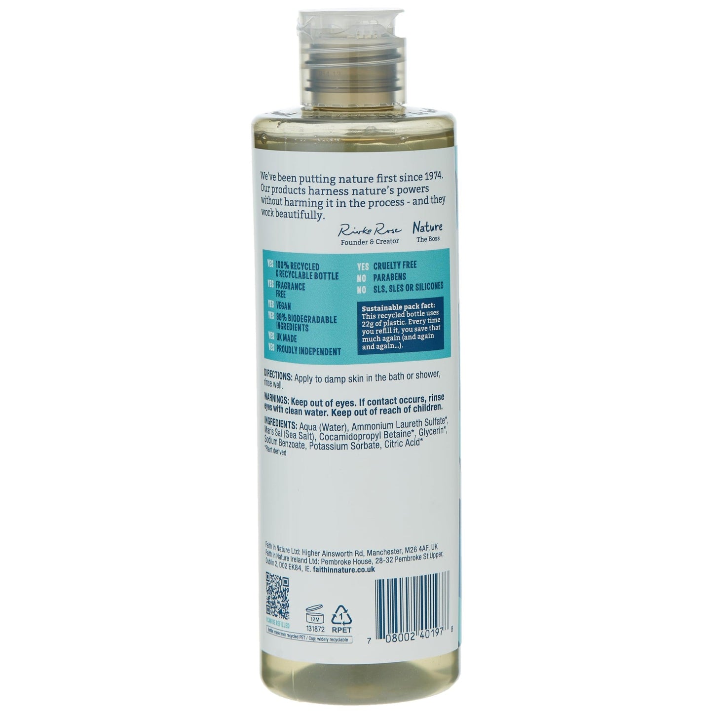 Faith in Nature Fragrance Free Shower Gel & Foam Bath 400ml - Medaid International