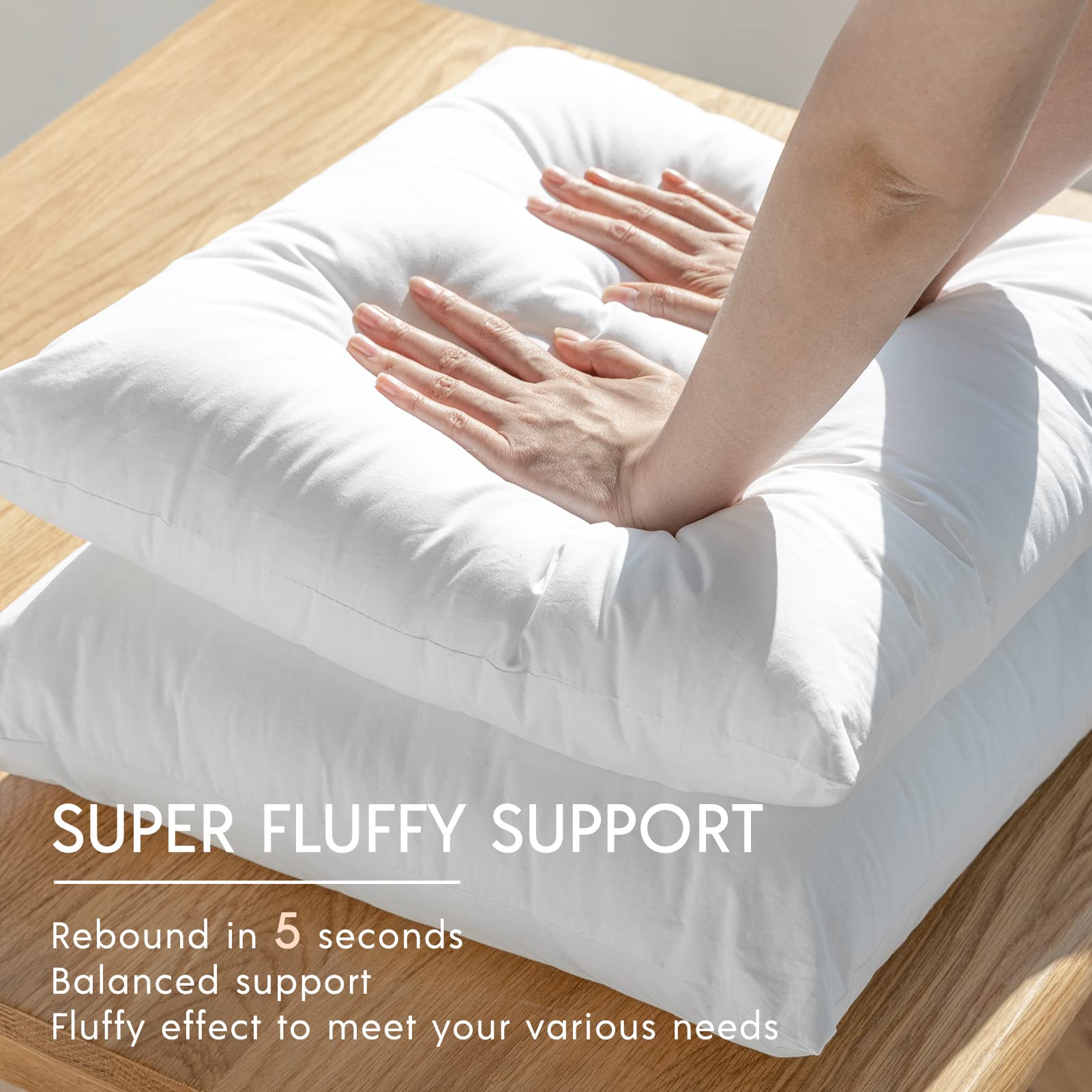 Phantoscope 18 x 18 Pillow Inserts - Pack of 4 Outdoor Water Resistant Throw Pillow Inserts Hypoallergenic Square Decorative Couch Sham Cushion Stuffer - 18 Inches - Medaid International