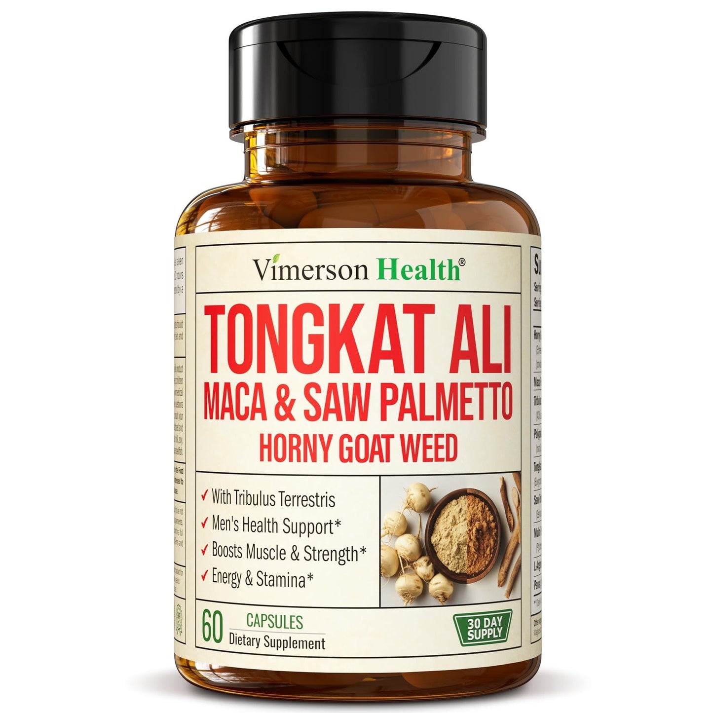 HornyGoatWeed for Men (1000mg per Serving) – Male Enhancing Supplement w/ Maca Root, Tongkat Ali, Saw Palmetto, Panax Ginseng, Tribulus Terrestris & L-Arginine for Energy, Drive & Strength - Medaid International