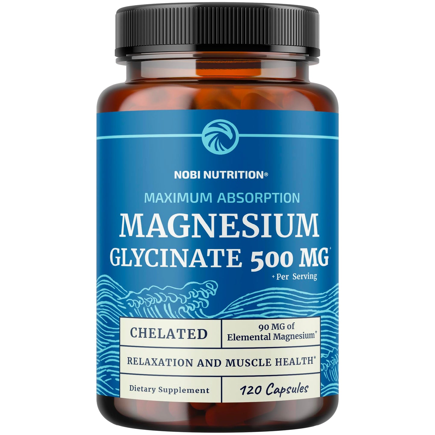 Magnesium Glycinate 500mg | High Absorption | Chelated for Muscle Relaxation, Bones, Heart, Nerve, Sleep & Calm Support for Women & Men | Magnesium Chelate Supplement & Bisglycinate Complex | 120ct - Medaid International