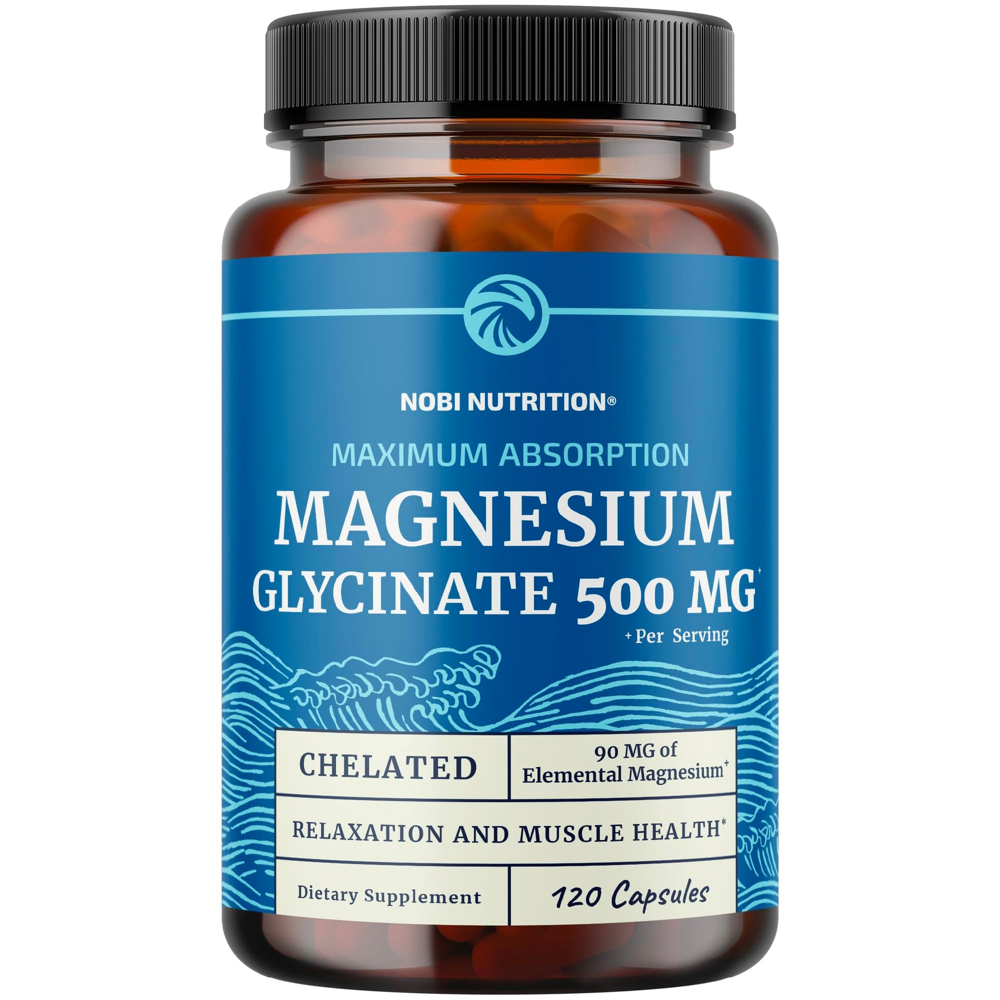 Magnesium Glycinate 500mg | High Absorption | Chelated for Muscle Relaxation, Bones, Heart, Nerve, Sleep & Calm Support for Women & Men | Magnesium Chelate Supplement & Bisglycinate Complex | 120ct - Medaid International