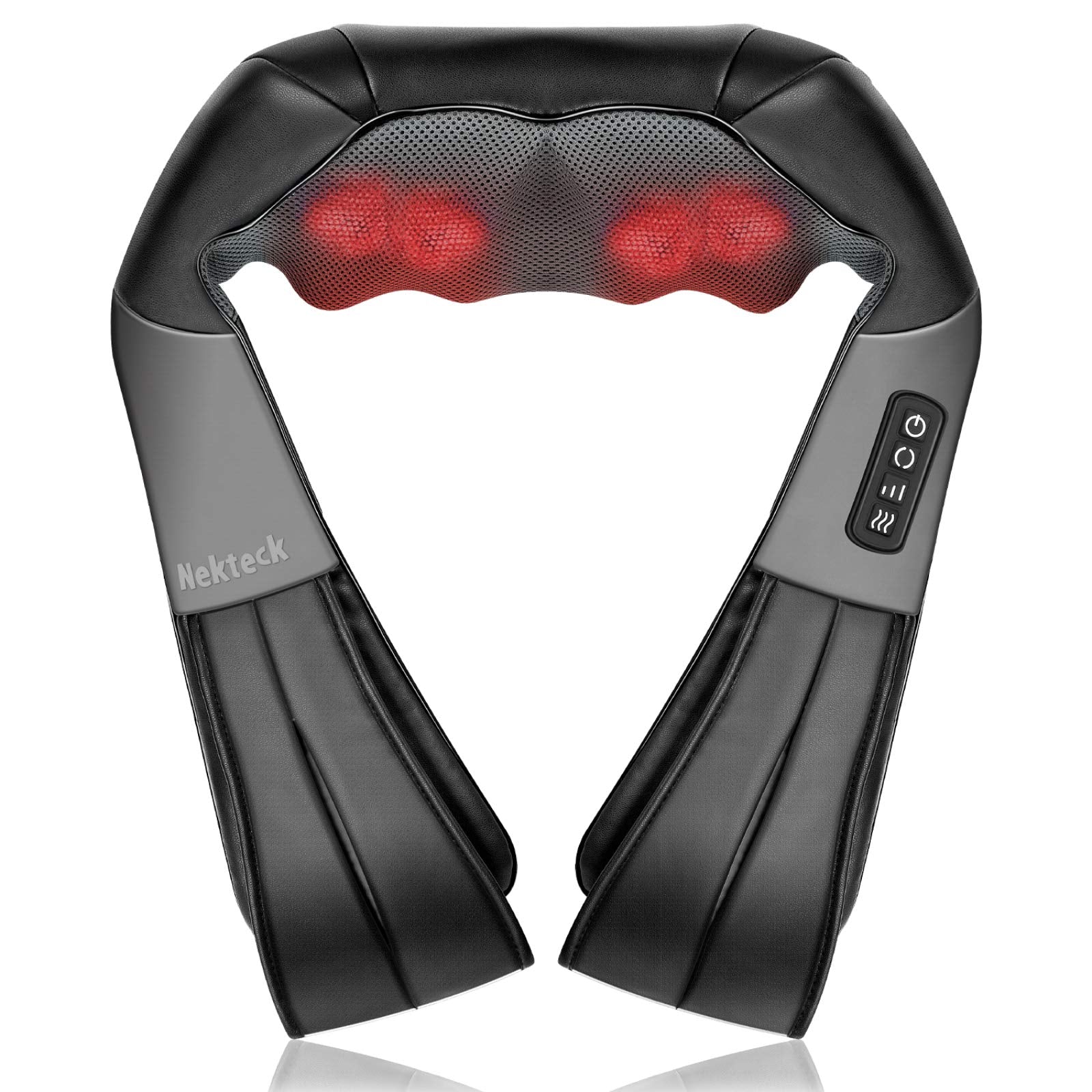 Nekteck Shiatsu Neck Massager for Pain Relief Deep Tissue with Heat, 3D Kneading Massage Pillow Back Shoulder Massagerfor Body Muscle, Plug-in Use for Home Office Car, Gifts for Mom Dad Him Her - Medaid International