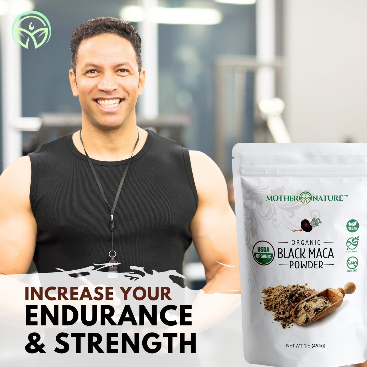 Organic, Raw Peruvian Black Maca Root Powder - Premium USDA Certified, Ideal for Men & Women, Boost Workouts, Enhance Muscle Recovery, Non-GMO, Vegan Superfood, 16 oz - Medaid International