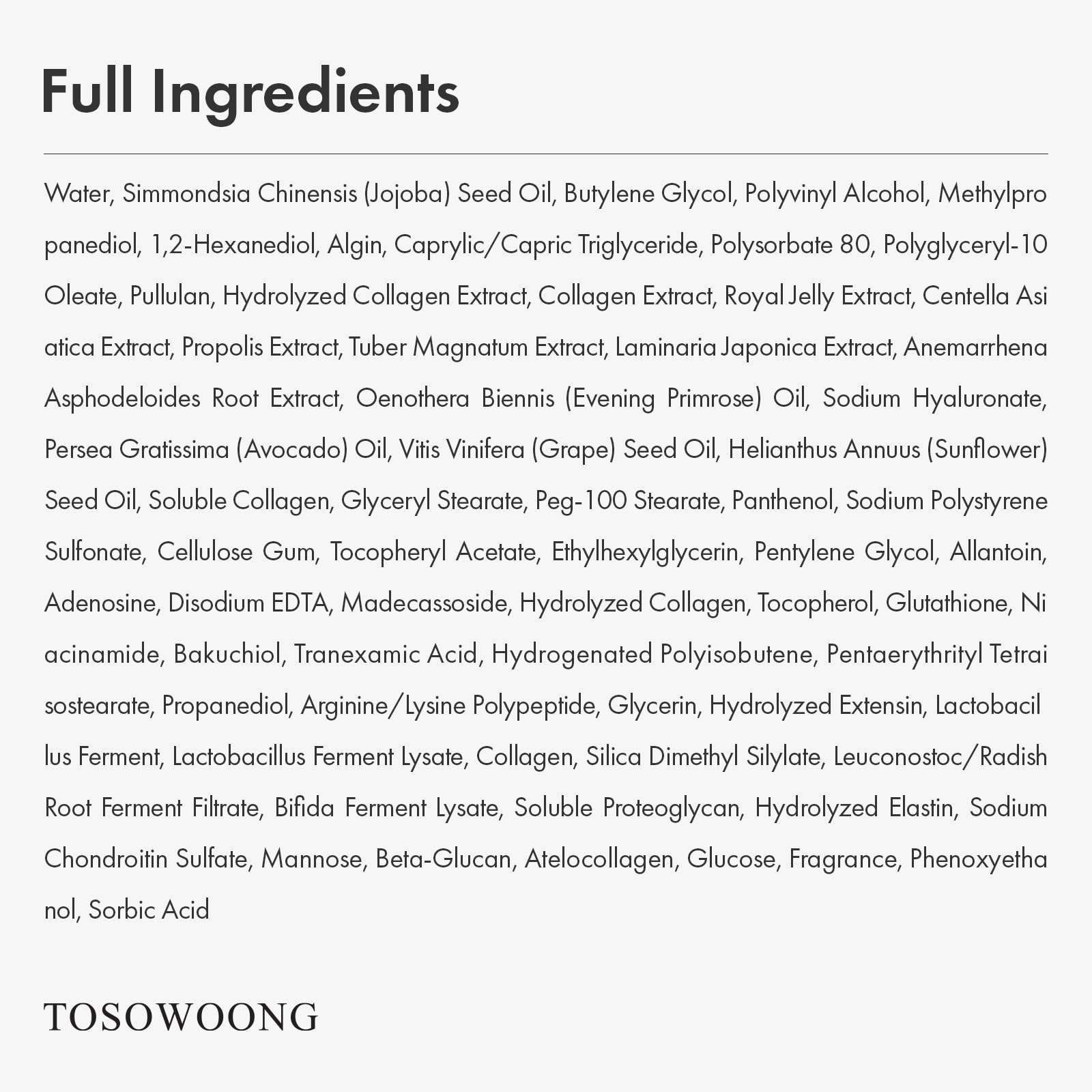 TOSOWOONG Real Collagen Fit, Hydrolyzed Collagen Wrapping Mask, Peel Off Facial Mask for elasticity, Hydrating, Glow, Glass Skin, Face Moisturizer, Self Care, Korean Skin Care, 50ml, 1.69 fl. oz. - Medaid International