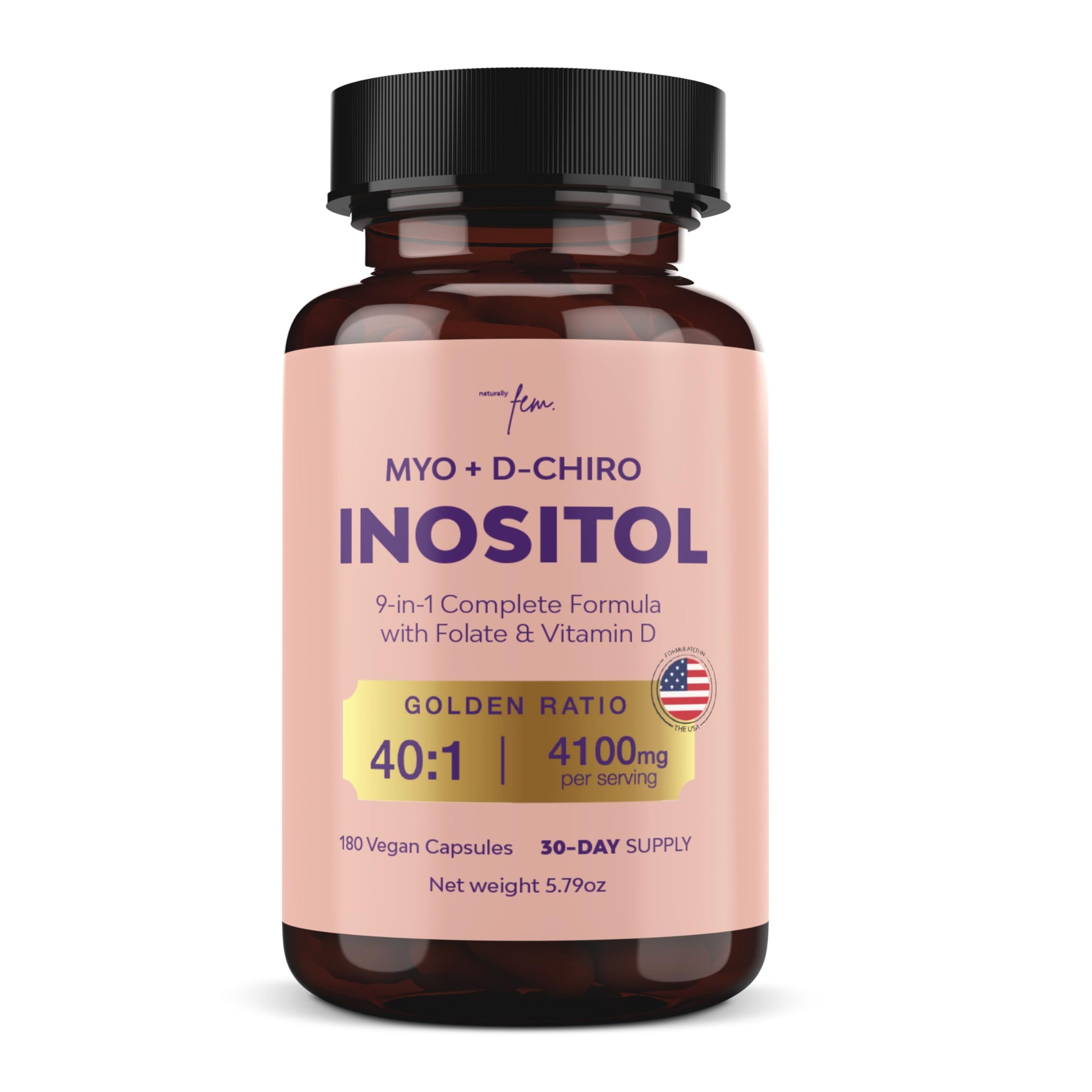 QSTA Myo-Inositol & D-Chiro Inositol Supplement for Women 4100mg (40:1 Ratio) – 9-in-1 Hormonal & Metabolic Support with Folate, Vitamin B6, B12, D3, Zinc & Chromium - Medaid International
