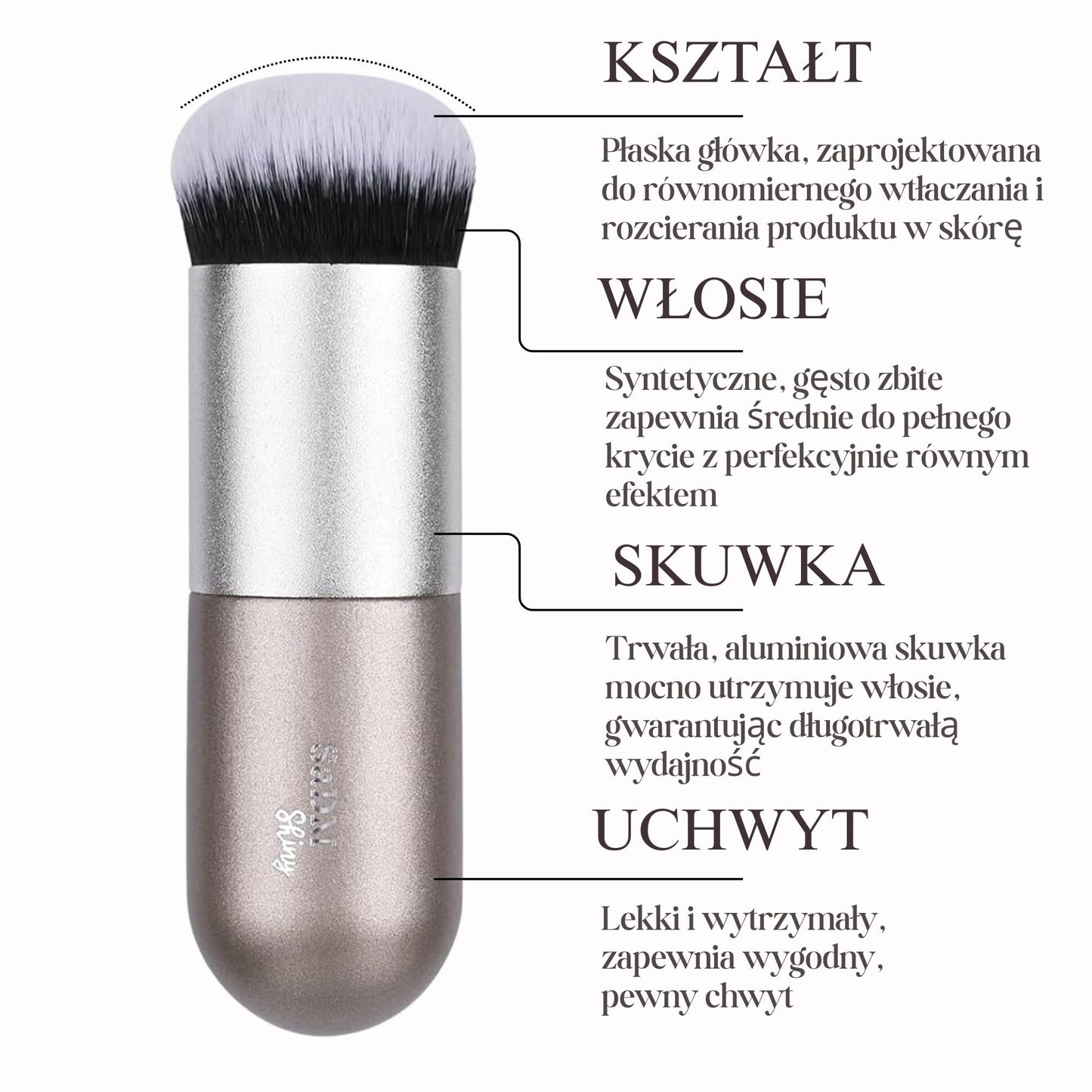 Kabuki Makeup Brush - Blender Brush for Powder, Cream, Liquid Foundation, Sunscreen, Blush Blending & Bronzer - Professional Make Up Brush - Full Face Makeup Brush - Vegan & Cruelty Free - Medaid International