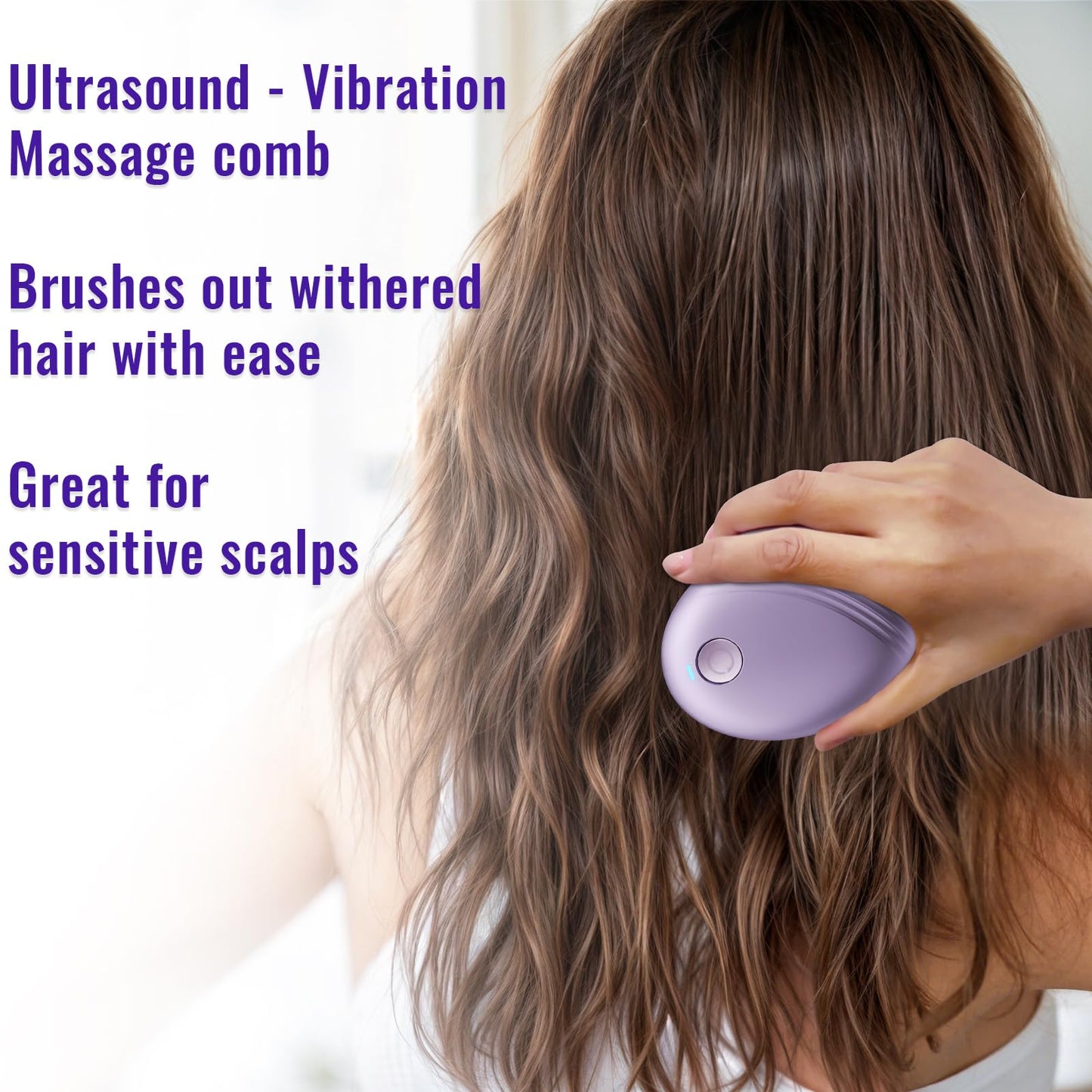 DYUHOOAO Scalp Massager Hair Growth Brush - Electric Head Massager Relax Scalp Stress - Unique Birthday Gifts for Women - Sonic Vibration Comb for Stimulating Follicles - Purple - Medaid International
