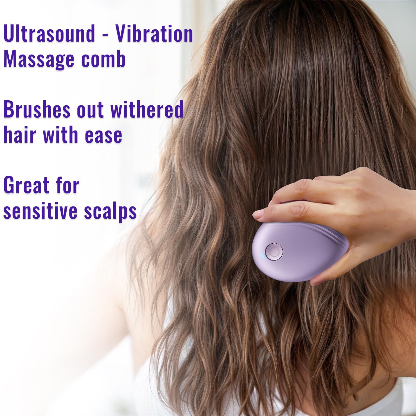 DYUHOOAO Scalp Massager Hair Growth Brush - Electric Head Massager Relax Scalp Stress - Unique Birthday Gifts for Women - Sonic Vibration Comb for Stimulating Follicles - Purple - Medaid International