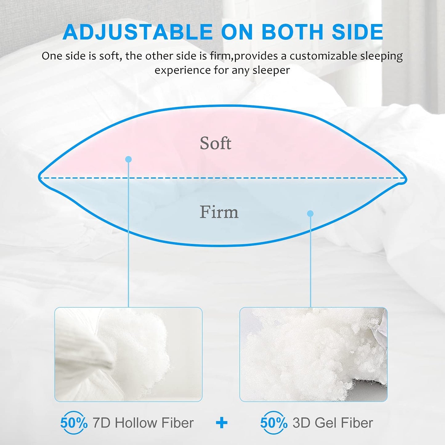 EIUE Hotel Collection Bed Pillows for Sleeping 2 Pack Queen Size，Pillows for Side and Back Sleepers,Super Soft Down Alternative Microfiber Filled Pillows,20 x 30 Inches - Medaid International