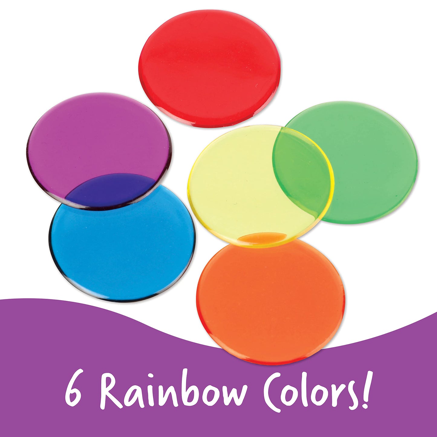 Learning Resources Transparent Color Counting Chips - 250 Pieces, Ages 5+, Math Counters for Kids, Counting Chips, Perfect for Bingo Games,Back to School Supplies,Teacher Supplies - Medaid International