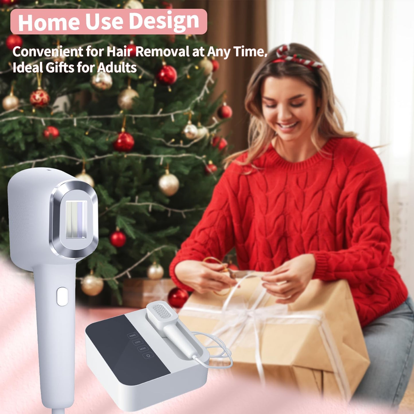 REEOOH Professional Laser Hair Removal Machine, IPL Hair Removal Device with Ice Cooling, 3 in 1 Body Painless Home Laser Hair Removal for Face Legs, Ideal Choice for Women & Men - Medaid International