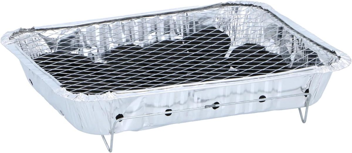 RESCH Portable Charcoal Disposable Grill with Charcoal & Grate