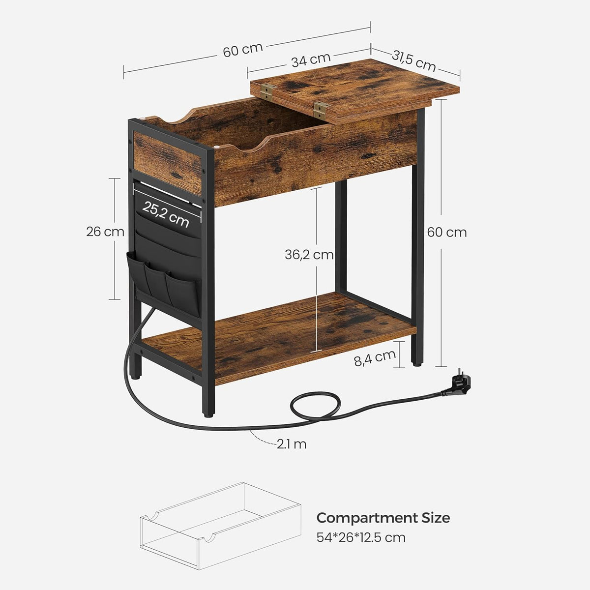 VASAGLE Side Table LET311B01