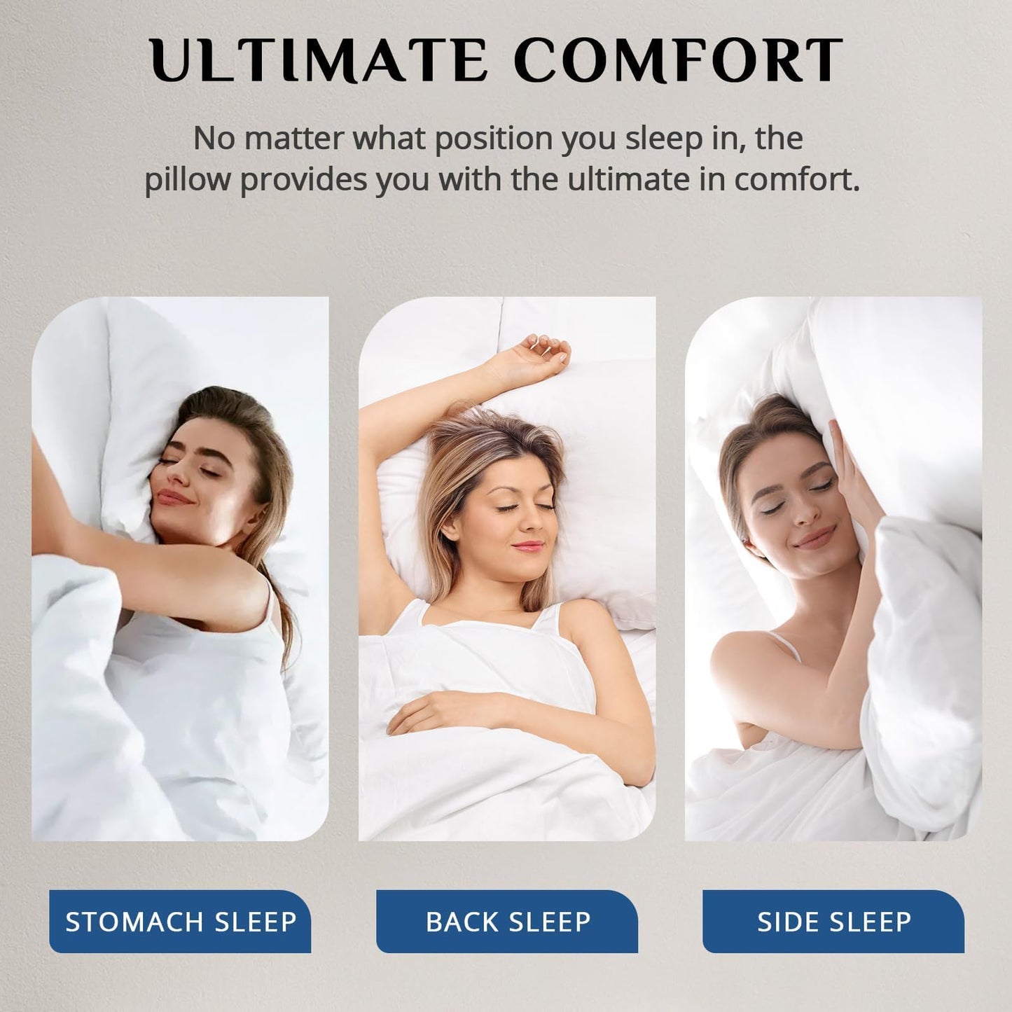 JOLLYVOGUE Pillows Standard Size Set of 4, Washable Supportive Bed Pillows with Super Soft Down Alternative Fill, Luxury Fluffy Hotel Quality for Side, Back and Stomach Sleepers - Medaid International