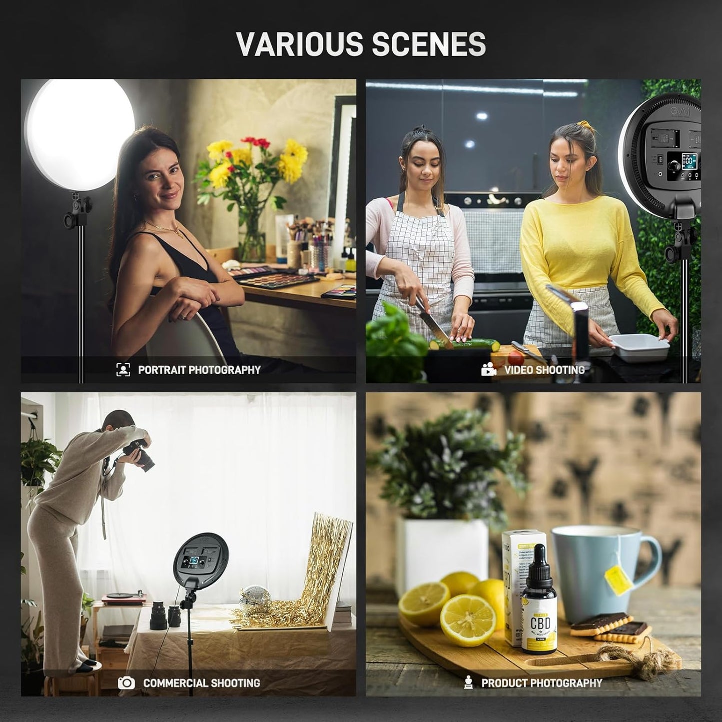LED Lamp Round Panel Lights for Photography- PF26