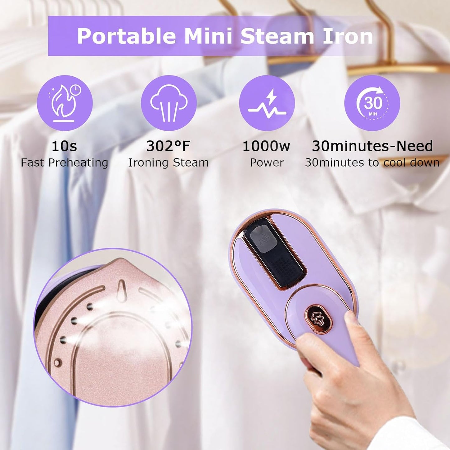 Portable Foldable Steam Iron 1000W High Power