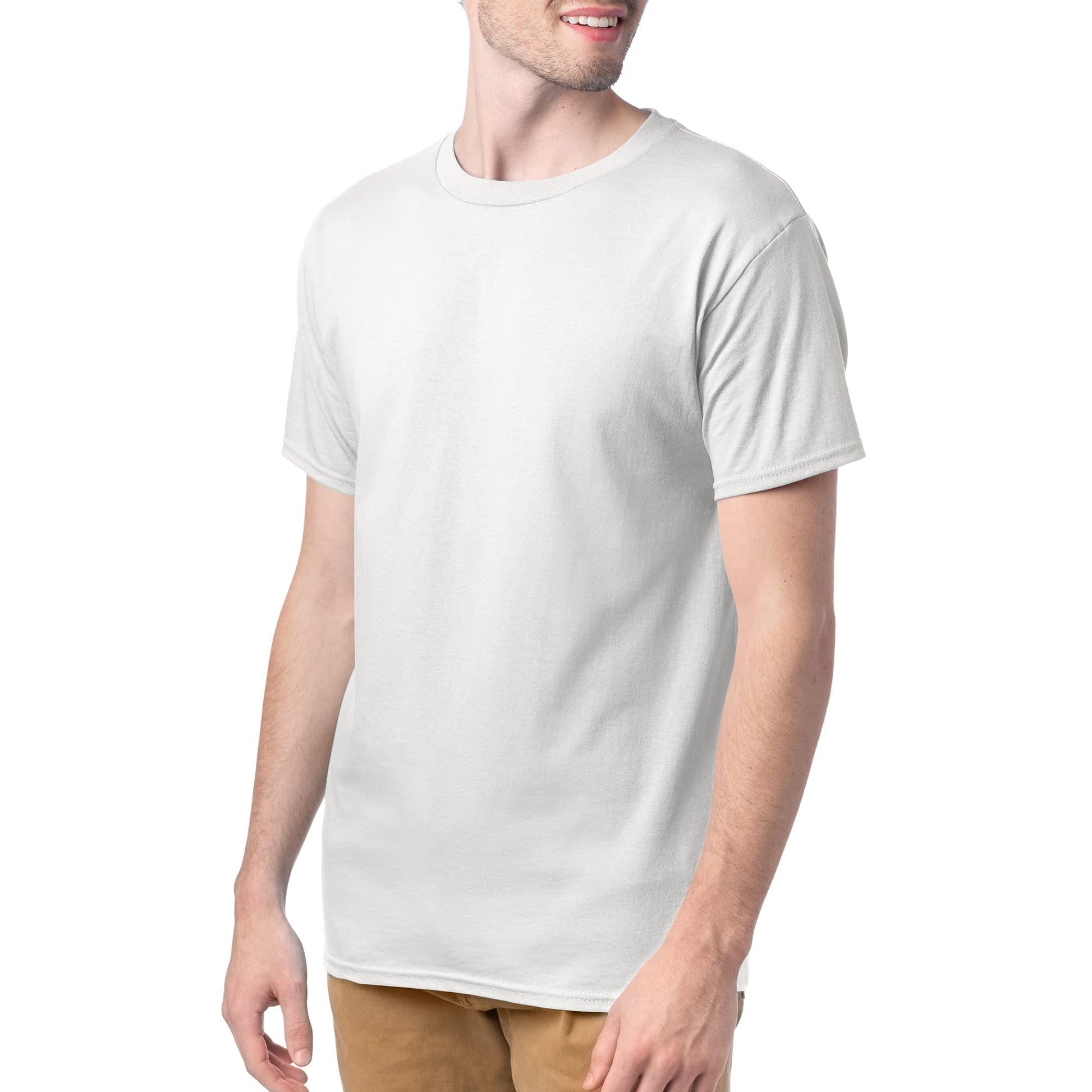 Hanes mens Essentials Short Sleeve T-shirt Value Pack fashion t shirts, White - 6 Pack, Medium US - Medaid International