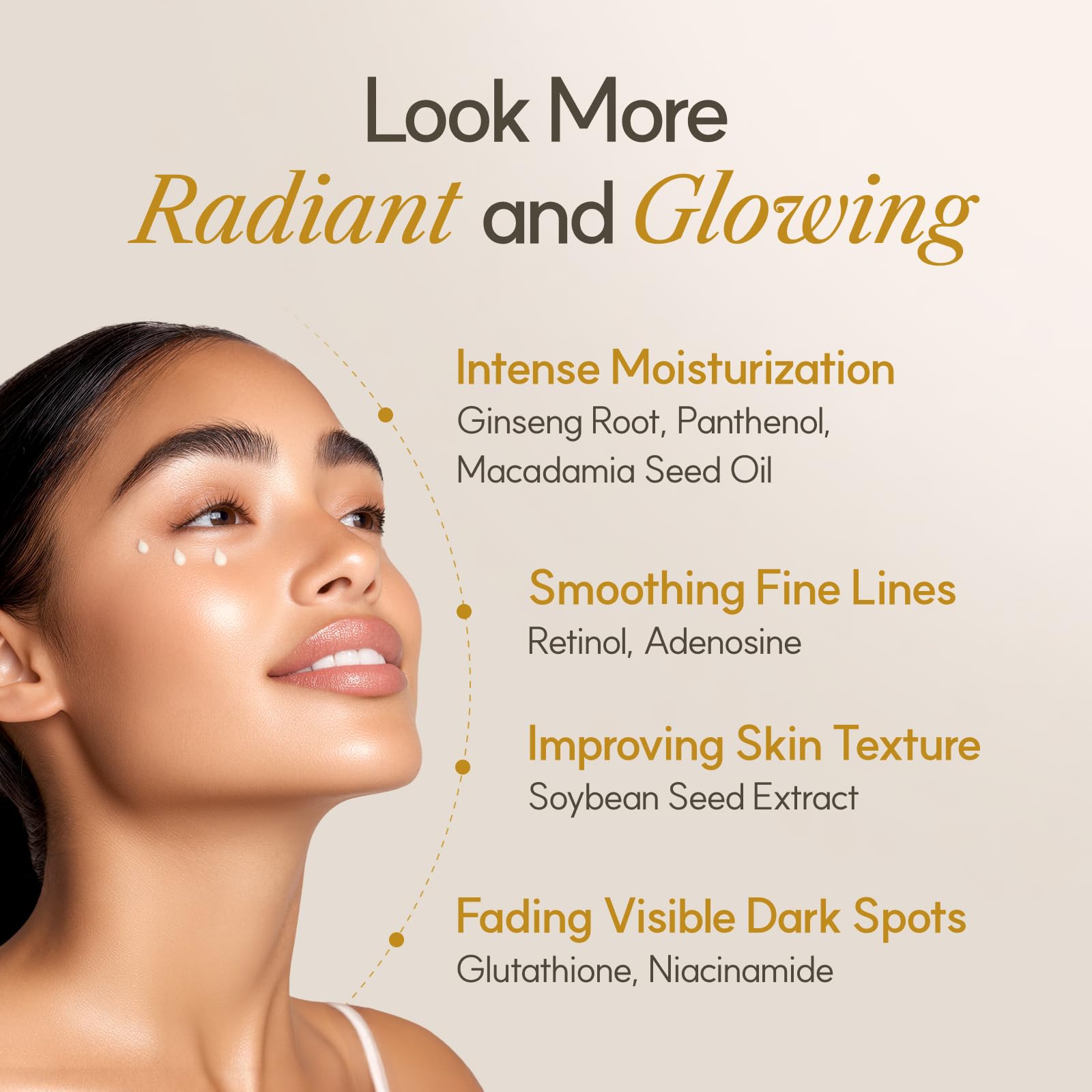 The Face Shop Ginseng Glow Eye Serum - Reduces Visible Dark Circles & Wrinkles, with Korean Ginseng, Retinol, Anti Aging, Korean Skincare, 30ml / 1.01 fl. oz. - Medaid International