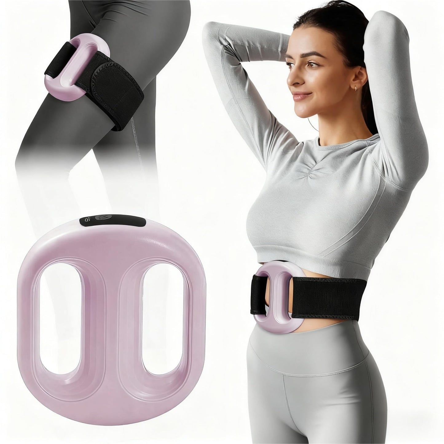 Cordless Massage Ring Portable Vibration Plate,Handheld Lymphatic Drainage Massager,Exercise Shaker Machine for Weight Loss 8-Level Adjustable Vibration Fitness Ring