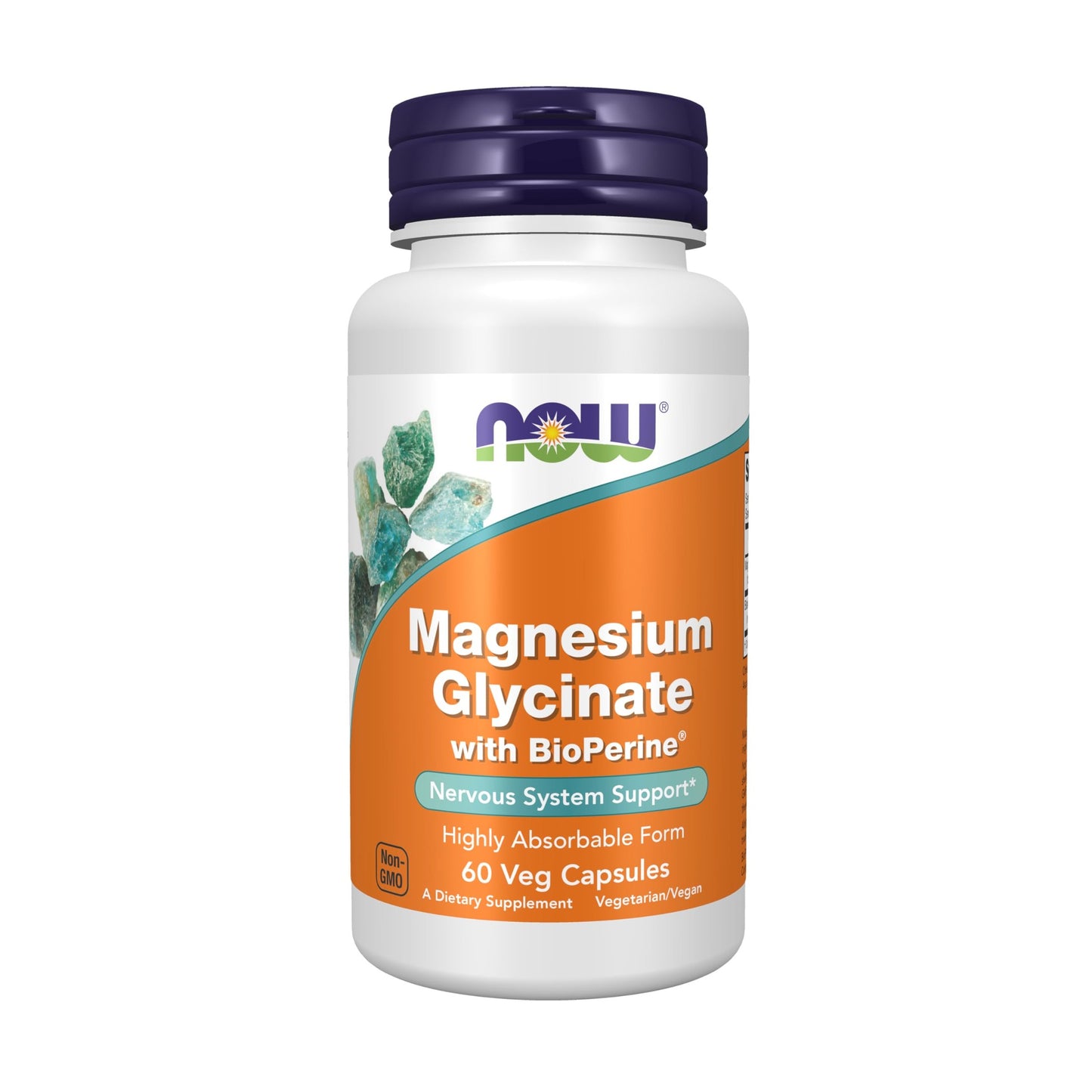 NOW Foods Supplements, Magnesium Glycinate with BioPerine, 60 Veg Capsules - Medaid International