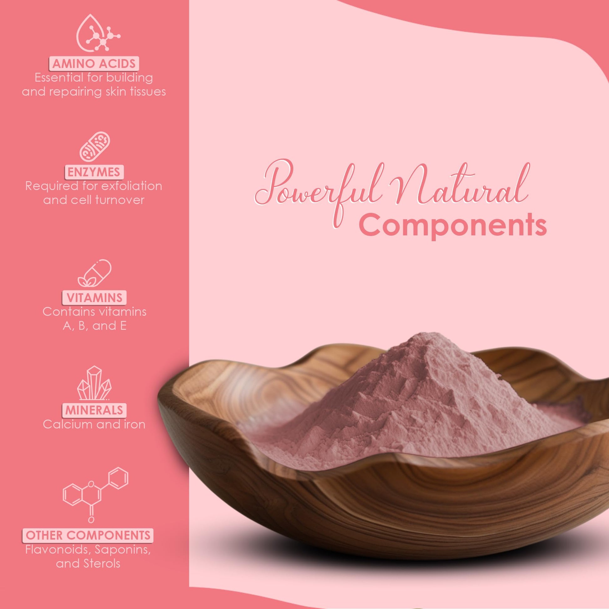 Rose petal powder by mi nature | 227 g (8 oz) (0.5 lb) | 100% Natural and Pure | Skin care | Chemical free | No added colours, no preservatives - Medaid International