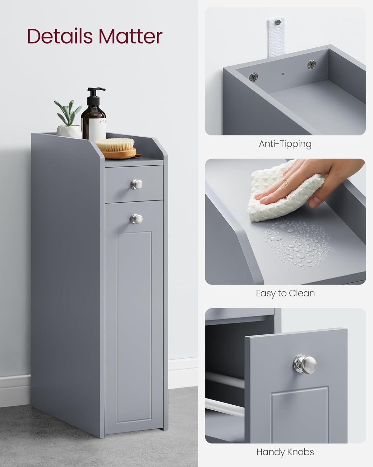 VASAGLE Small Bathroom Cabinet BBC847G02