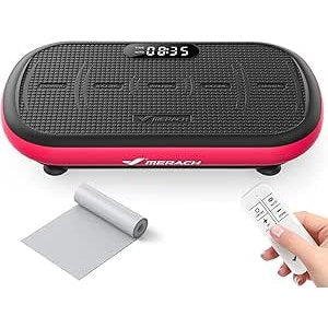 MERACH Vibration Plate Exercise Machine, Bluetooth and Silicone Pedal, Stimulate Deep Fat, Automatic Sensing, Vibration Plate for Lymphatic Drainage, Vibrating for Weight Loss