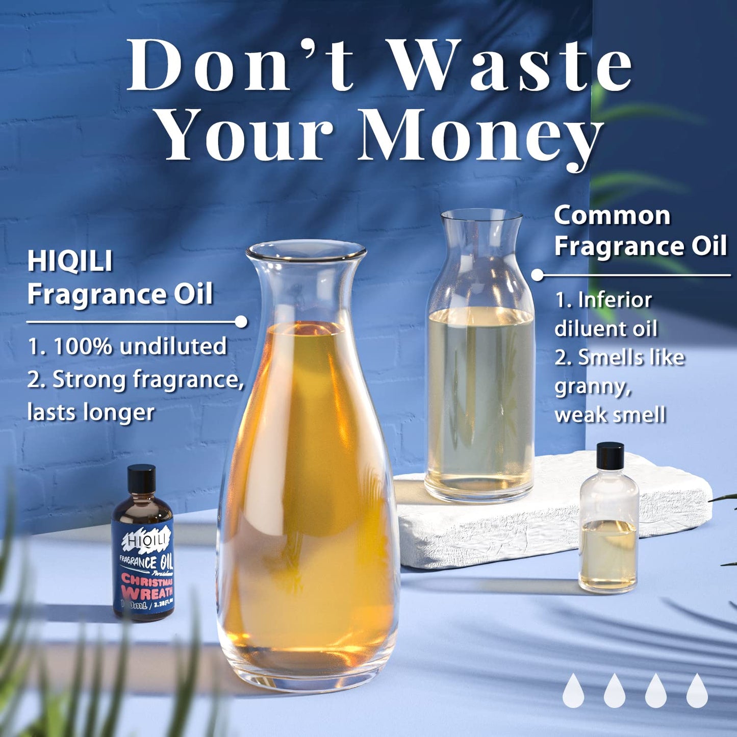 HIQILI Christmas Wreath Essential Oil 100ml - Pure Fragrance Oil for Diffuser, Aromatherapy, DIY Candle Soap Perfume Lotion Making, 3.38 Fl Oz - Medaid International