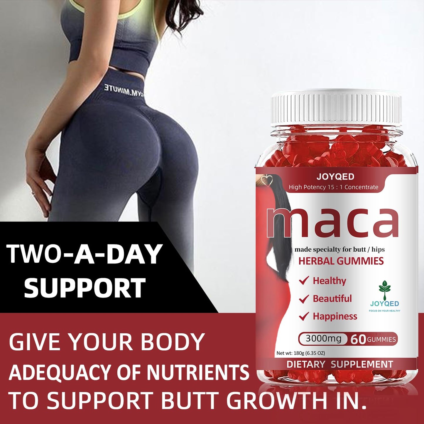1 Bottle Maca Root Gummies 3000mg for Women with Black Maca, Fenugreek, Magnesium for Natural Energy, Mood & Immune Support Hormone Balance Herbal Supplements-Berry Flavor, 60 Gummies, 30-Day Serving - Medaid International
