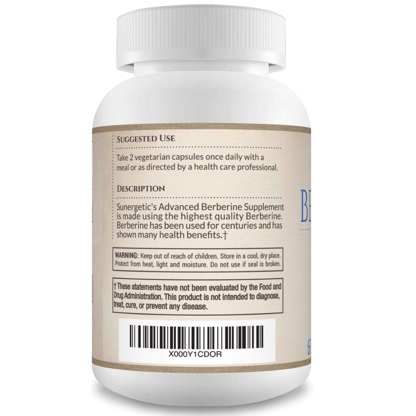 Sunergetic Premium Berberine Supplement - 1200mg Per Serving - Berberine HCL Supplement Non-GMO - Immune Support- 60 Capsules - Medaid International