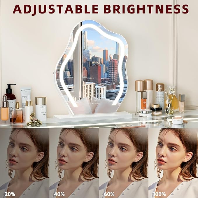 Cloud-Shaped LED Makeup Mirror