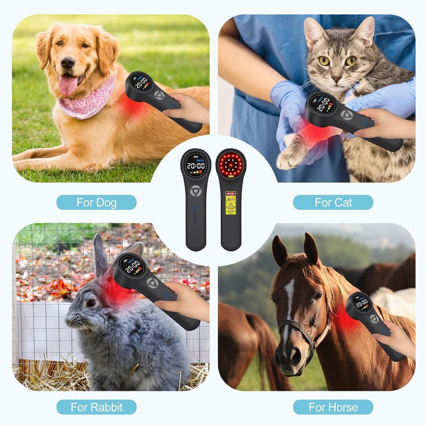 GOVW Cold Laser Therapy for Dogs, 4x980nm+4x810nm+16x660nm, Cold Laser for Horses, Veterinary Laser Therapy Machine, Pet Laser Therapy, Cold Laser Therapy Pain Relief Device for Animals Like Cats - Medaid International