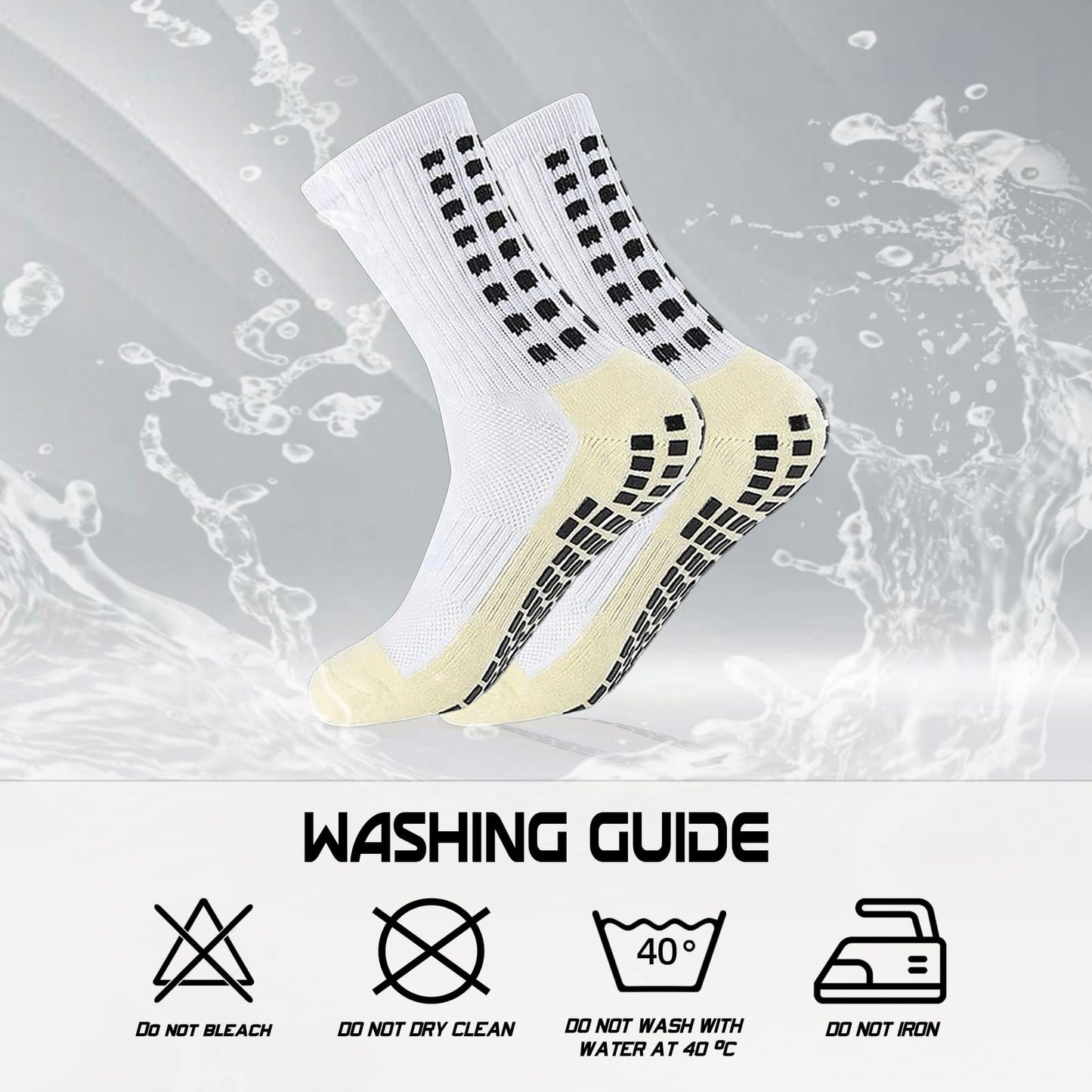 Yufree 4 Pairs Mens Grip Soccer Socks Non Slip Grippy Women Socks for Football Basketball Sports - Medaid International