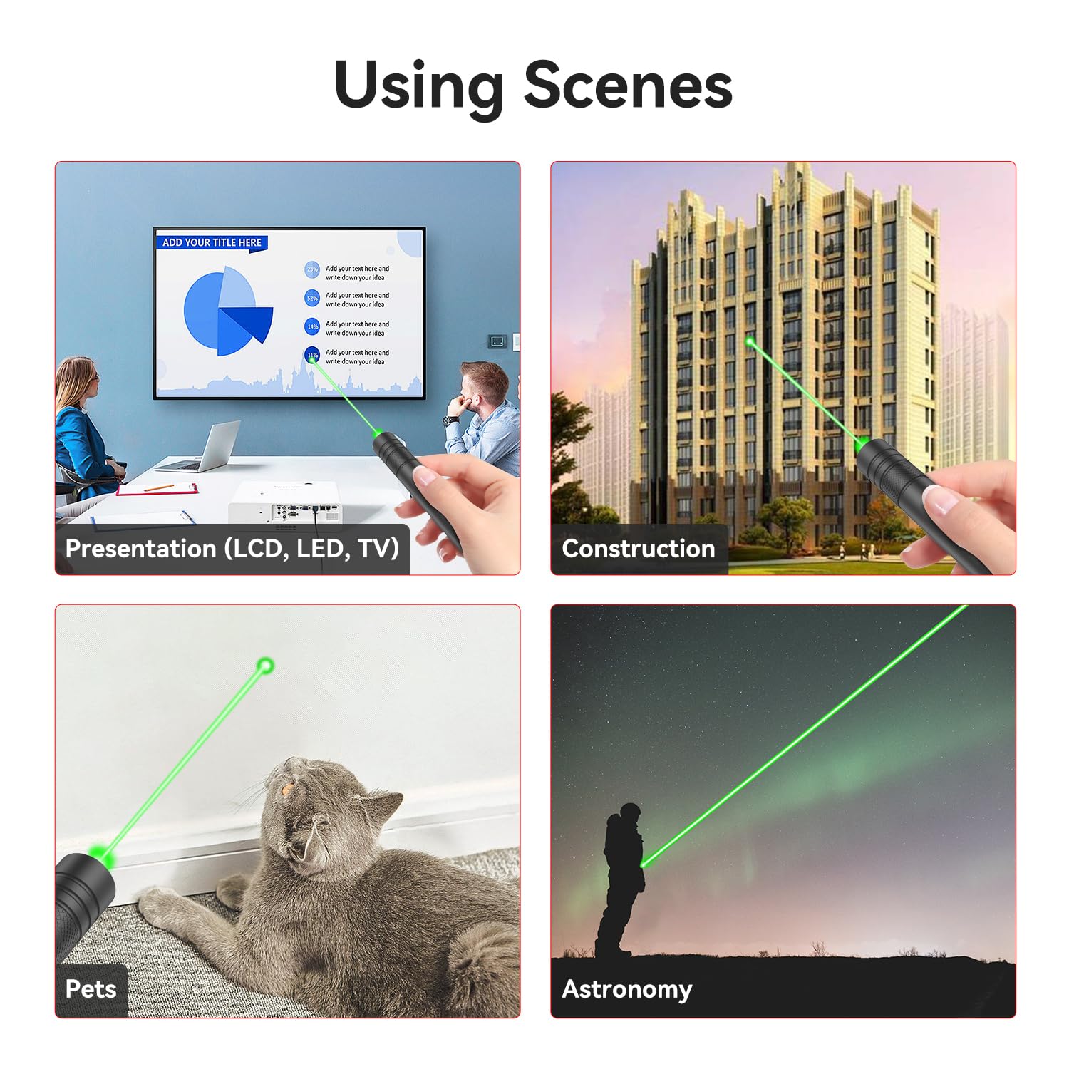 MIPREZT [Professional] Rechargeable Green Laser Pointer High Power Green Beam Laser Light Long Distance Range for TV/LED/LCD Screens Tactical Flashlights Presentation Office/Outdoors/Astronomic [001] - Medaid International