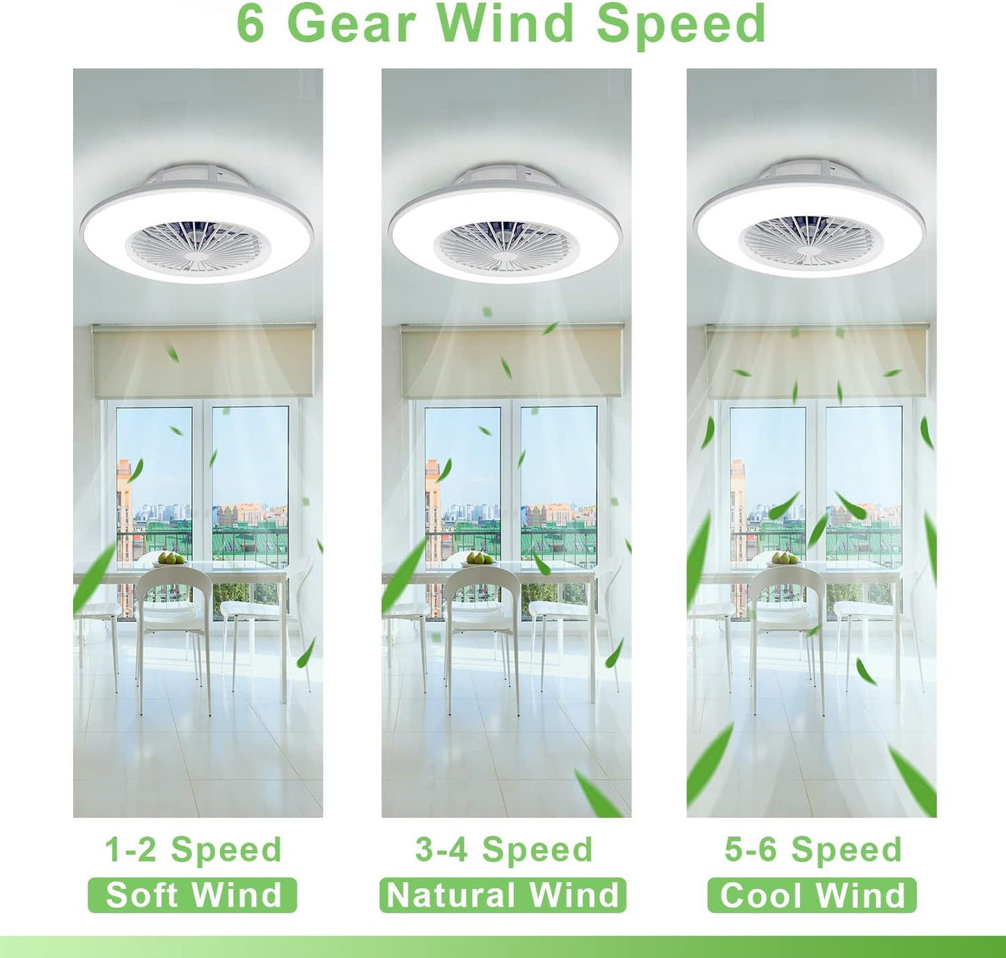 32W Smart Ceiling Fan with LED Light – Remote & APP Control