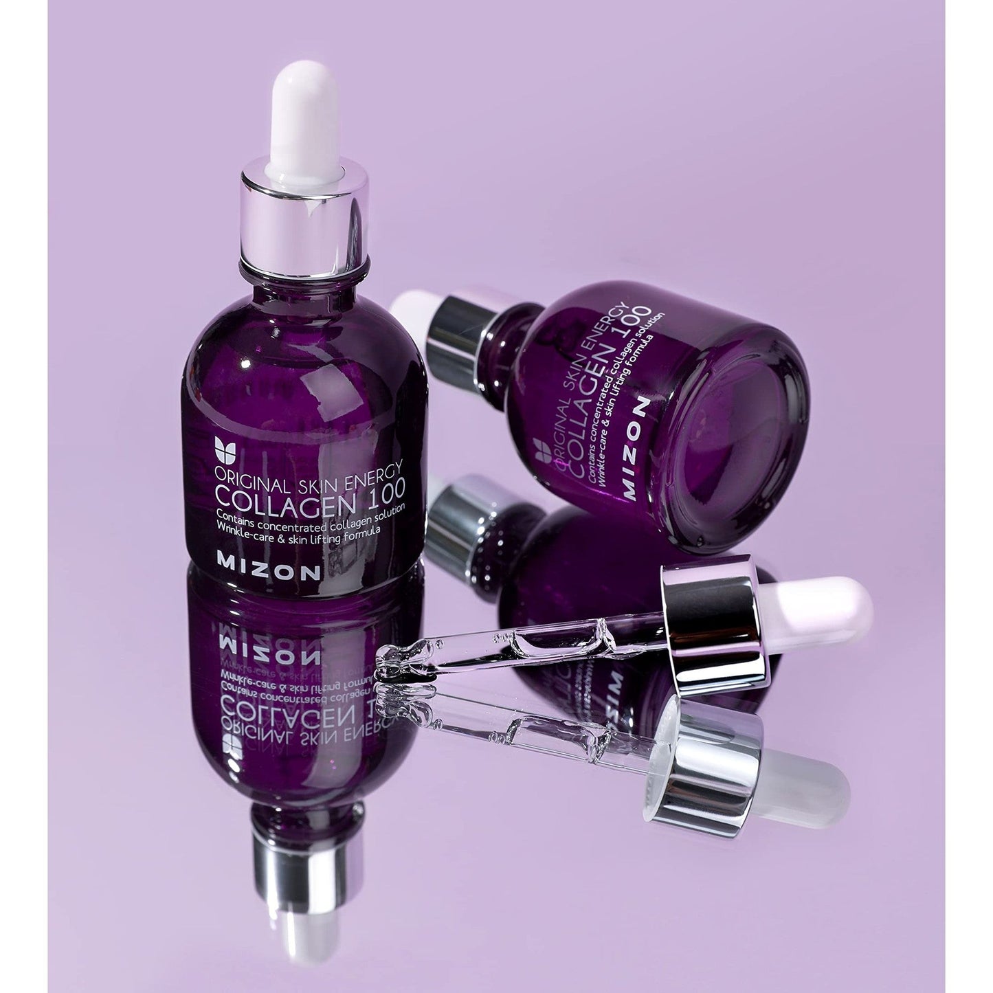 MIZON Collagen 100 Korean Ampoule with Concentrated Marine Collagen Elasticity Booster Serum Peptides Deep Hydration (1.01 fl. oz) - Medaid International